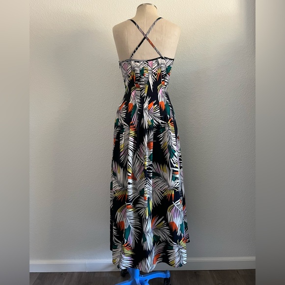 Banana Republic Palm Print Maxi Dress Pleated Size 6 NWT - Picture 4 of 10
